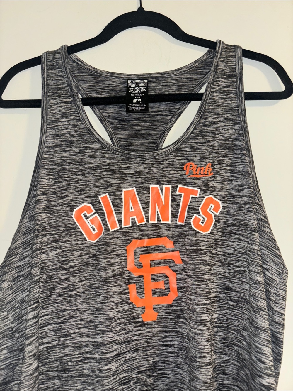 PINK San Francisco Giants Gray Tank Top with Orange Logo